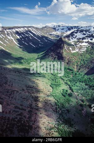 Immagine aerea di Steens Mountains Wilderness, Oregon, USA Foto Stock