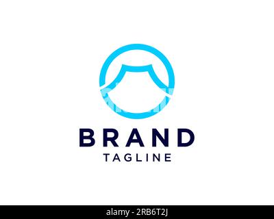 Logo M iniziale astratto. Stile Origami di forma blu isolato su sfondo bianco. Utilizzabile per logo aziendali e Education. Logo Flat Vector Illustrazione Vettoriale