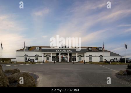 L'ingresso al Lands End in Cornovaglia, Regno Unito Foto Stock