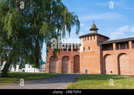 Sul territorio del Cremlino di Kolomna in una soleggiata giornata di giugno. Regione di Mosca, Russia Foto Stock