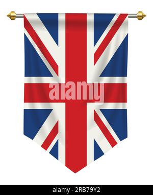 Bandiera del Regno Unito o pennant isolato su bianco Illustrazione Vettoriale