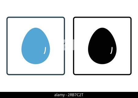 Icona uovo. icona relativa all'elemento della panetteria e del cibo per la colazione. Design a icona solido. Semplice progettazione vettoriale modificabile Illustrazione Vettoriale