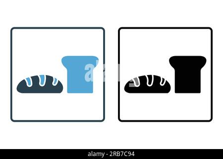 Icona pane. icona relativa a elementi di panificio, cibo. Design a icona solido. Semplice progettazione vettoriale modificabile Illustrazione Vettoriale