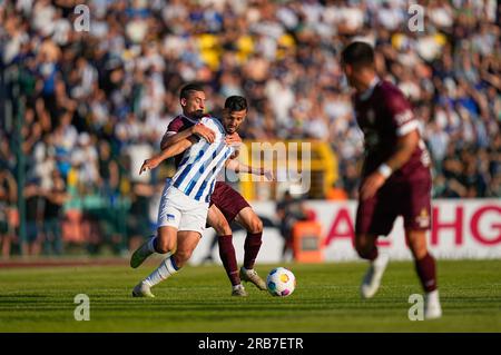 Friedrich-Ludwig-Jahn-Sportpark, Berlino, Germania. 7 luglio 2023. Marco Richter (Hertha Berlin) controlla la palla durante una partita amichevole, BFC Dynamo vs Hertha BSC, al Friedrich-Ludwig-Jahn-Sportpark di Berlino, Germania. Kim Price/CSM/Alamy Live News Foto Stock