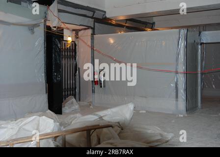 Lavori di ammodernamento degli edifici intorno agli interni principali Foto Stock