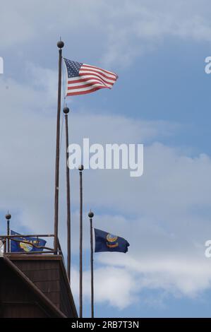 Viste del parco nazionale di Yellowstone, Wyoming, scattate durante la visita dal segretario Dirk Kempthorne e dagli assistenti Foto Stock