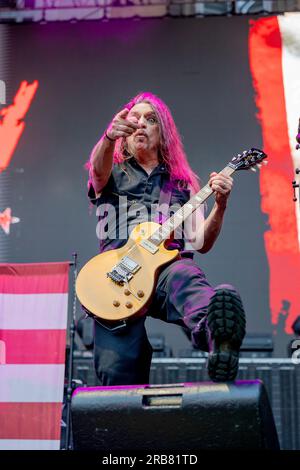 Italia 29 giugno 2023 Skid Row - atto di apertura per KISS - live in Piazza Napoleone Lucca © Andrea Ripamonti / Alamy Foto Stock