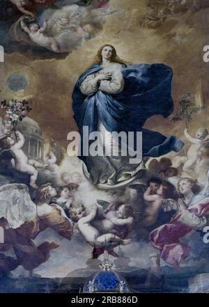 RIBERA, JOSE. EL ESPAÑOLETO. PINTOR ESPAÑOL.JATIVA 1589 - 1656. ' INMACULADA', OLEO SOBRE LIENZO. CONVENTO DE LASD AGUSTINAS . SALAMANCA. Foto Stock