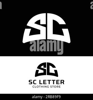 Letter Monogram S C SC CS in stile semplice e moderno per il modello di design del logo General Fashion Apparel abbigliamento Finanza Sport fitness Illustrazione Vettoriale