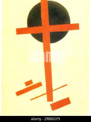 La Croce Rossa su un cerchio Nero 1915 di Kazimir Malevich Foto Stock