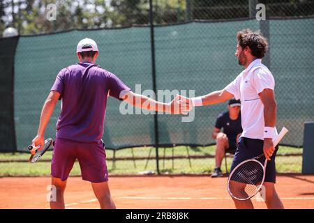 Aspria Harbour Club Milano, Milano, Italia, 7 luglio 2023, Jonathan Eysseric, Denys Molchanov durante l'Aspria Tennis Cup 2023 - ATP Challenger Milano - Foto Stock