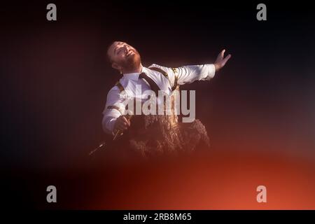 Madrid, Spagna. 7 luglio 2023. Sam Smith, cantautore britannico si esibisce durante il secondo giorno del Mad Cool Festival 2023 a Villaverde, Madrid. (Foto di Guillermo Gutierrez Carrascal/SOPA Images/Sipa USA) credito: SIPA USA/Alamy Live News Foto Stock