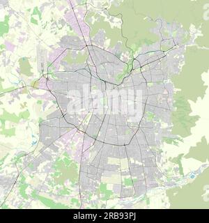 Mappa vettoriale di Santiago, regione metropolitana di Santiago, Cile, dati da OpenStreetMap Illustrazione Vettoriale