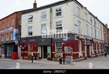 Ex Crofters Arms Public House a Hallgate a Wigan Foto Stock