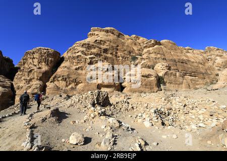 Il sito archeologico neolitico del villaggio di Bayda, vicino a Little Petra, Giordania, Medio Oriente Foto Stock