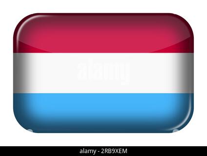 Pulsante icona Web Lussemburgo con illustrazione 3d del tracciato di ritaglio Foto Stock