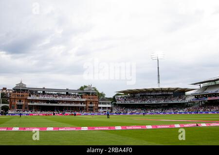 Londra, Regno Unito. 8 luglio 2023. Vista interna generale del Lords Cricket Ground prima della terza partita Vitality IT20 della serie Womens Ashes del 2023 tra Inghilterra e Australia al Lords Cricket Ground di Londra, Inghilterra. (Liam Asman/SPP) credito: SPP Sport Press Photo. /Alamy Live News Foto Stock