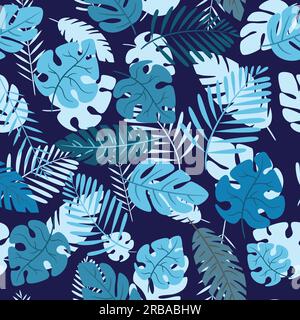 Splendido motivo con piante tropicali. Illustrazione Vettoriale