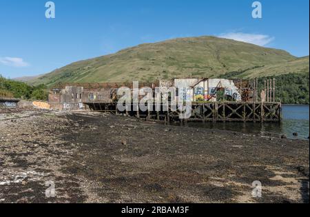 rovine del loch long torpedo range Foto Stock