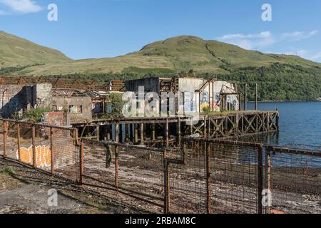 rovine del loch long torpedo range Foto Stock