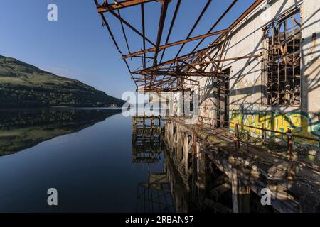 rovine del loch long torpedo range Foto Stock