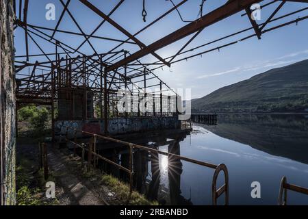 rovine del loch long torpedo range Foto Stock