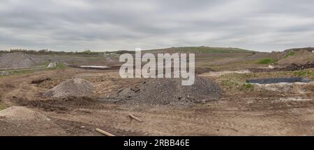 Il vasto sito di Calvert Landfill, Buckinghamshire Foto Stock