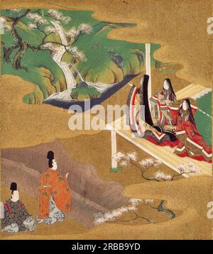 Illustrazione del Genji Monogatari (Wakamurasaki) di Tosa Mitsuoki Foto Stock