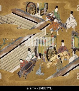 Illustrazione del Genji Monogatari (il principe profumato) di Tosa Mitsuoki Foto Stock