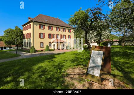 Castello di Stauffenberg, Jehle Music History Collection, Stauffenberg Memorial, scheda informativa, architettura, edificio, tetto, finestre, persiane Foto Stock