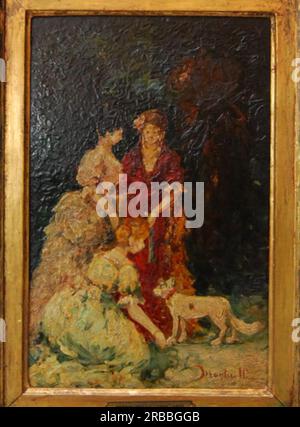 Elegante incontro di Adolphe Joseph Thomas Monticelli Foto Stock