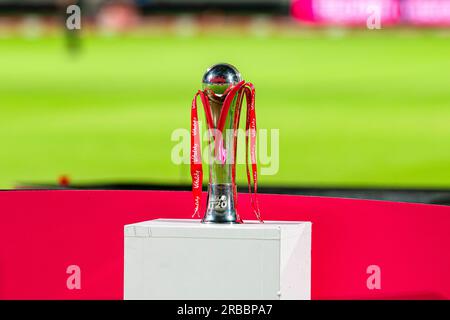 LONDRA, REGNO UNITO. 8 luglio 2023. Il Vitality IT20 Trophy è esposto durante l'Inghilterra Women contro Australia Women - 3rd IT20 al Lord's Cricket Ground sabato 8 luglio 2023 a LONDRA INGHILTERRA. Crediti: Taka Wu/Alamy Live News Foto Stock