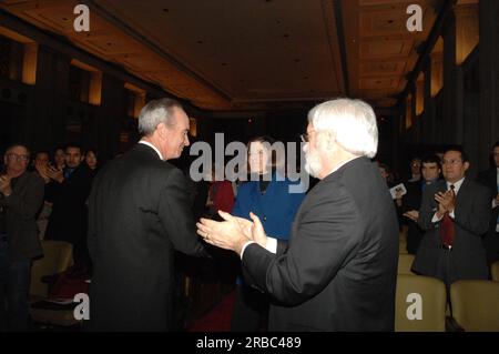 Riunione di addio al Main Interior per il Segretario uscente Dirk Kempthorne Foto Stock