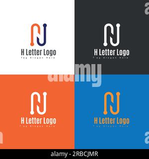 Logo lettera H, logo lettera h, logo alfabetico, logo, logo aziendale, Design moderno astratto con logo Vector, Design con logo Vector piatto Illustrazione Vettoriale