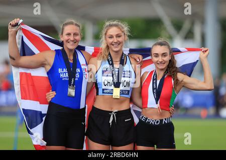 Durante i campionati britannici di atletica leggera alla Manchester Regional Arena, Manchester, Regno Unito. 8 luglio 2023. (Foto di Conor Molloy/News Images) a Manchester, Regno Unito il 7/8/2023. (Foto di Conor Molloy/News Images/Sipa USA) credito: SIPA USA/Alamy Live News Foto Stock