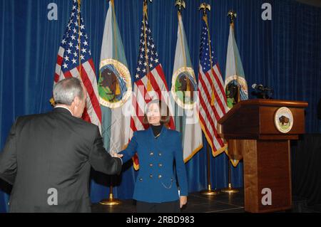 Riunione di addio al Main Interior per il Segretario uscente Dirk Kempthorne Foto Stock