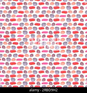 Acquerello disegnato a mano macchie astratte motivo senza cuciture su sfondo bianco. Confezione regalo, tessuto, tessuto, carta da parati Foto Stock