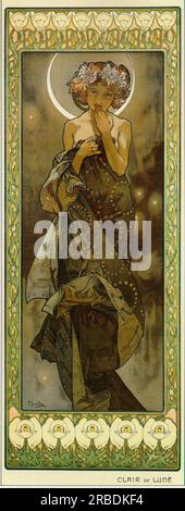 The Moon 1902 di Alphonse Mucha Foto Stock