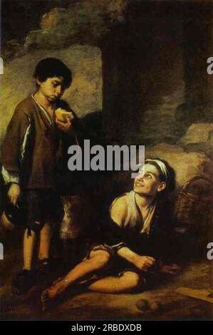 Two Peasant Boys 1670 di Bartolome Esteban Murillo Foto Stock