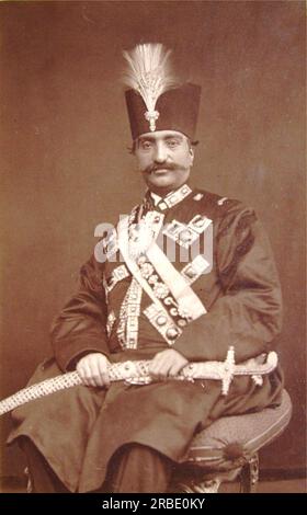 Naser al-DIN Shah Qajar, Shah della Persia di Felix Nadar Foto Stock