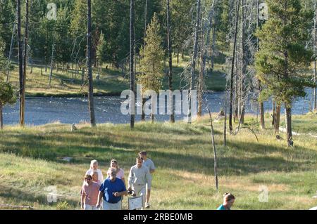 Viste del parco nazionale di Yellowstone, Wyoming, scattate durante la visita dal segretario Dirk Kempthorne e dagli assistenti Foto Stock