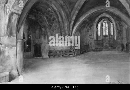 La cripta della Basilica di San Francesco, ad Assisi, 1898; Assisi, Italia di Enrico Nardi Foto Stock