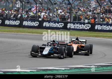 12 LECLERC Arthur (mco), DAMS, Dallara F2, azione durante l'ottavo round del Campionato FIA di Formula 2 2023 dal 7 al 9 luglio 2023 sul circuito di Silverstone, a Silverstone, Regno Unito Foto Stock