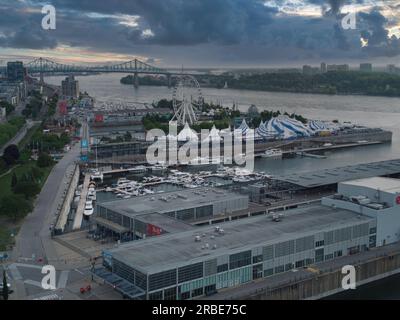 Vista aerea del Porto Vecchio di Montreal. Foto Stock