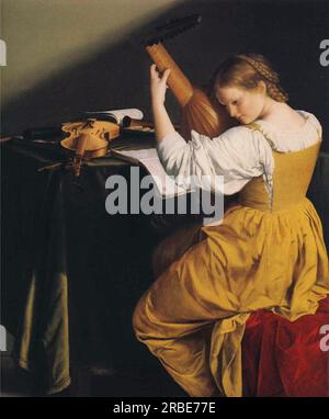 The Lute Player 1615 di Orazio Gentileschi Foto Stock