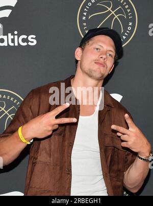 Las Vegas, Stati Uniti. 9 luglio 2023. Mortiz Wagner partecipa al Fanatics x NBPA Summer Players Party al TAO Nightclub di Las Vegas, Nevada, l'8 luglio 2023. (Foto di Bryan Steffy/Sipa USA) credito: SIPA USA/Alamy Live News Foto Stock