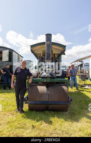 Daresbury, nr Warrington, Cheshire, Regno Unito. 9 luglio 2023. La Cheshire Steam Fair è un evento annuale che si svolge a Daresbury, vicino a Warrington, nel Cheshire. L'evento è stato istituito per oltre 30 anni ed è uno dei principali eventi a vapore nel Cheshire. Crediti: John Hopkins/Alamy Live News Foto Stock