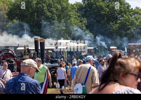 Daresbury, nr Warrington, Cheshire, Regno Unito. 9 luglio 2023. La Cheshire Steam Fair è un evento annuale che si svolge a Daresbury, vicino a Warrington, nel Cheshire. L'evento è stato istituito per oltre 30 anni ed è uno dei principali eventi a vapore nel Cheshire. Crediti: John Hopkins/Alamy Live News Foto Stock