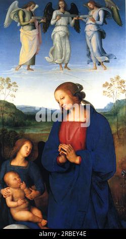 La Vergine col bambino con un angelo 1499 di Pietro Perugino Foto Stock