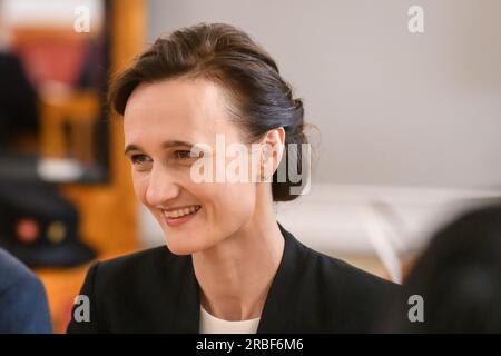 RIGA, Lettonia. 9 luglio 2023. Il Presidente della Lettonia incontra i deputati lituani, estoni, polacchi, tedeschi e ucraini. Riga, Lettonia. Crediti: Gints Ivuskans/Alamy Live News Foto Stock